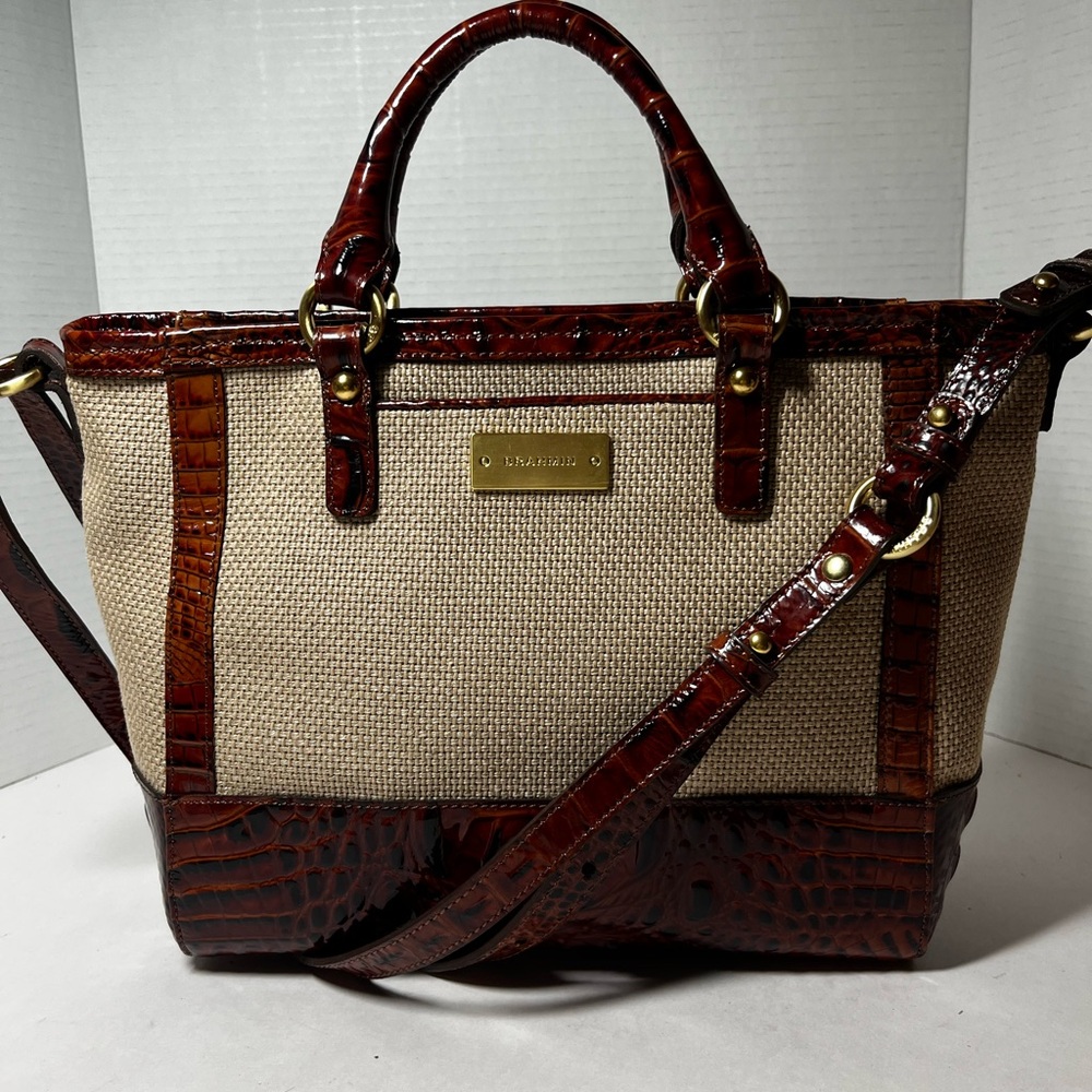Brahmin Leather/Mesh satchel/shoulder Bag